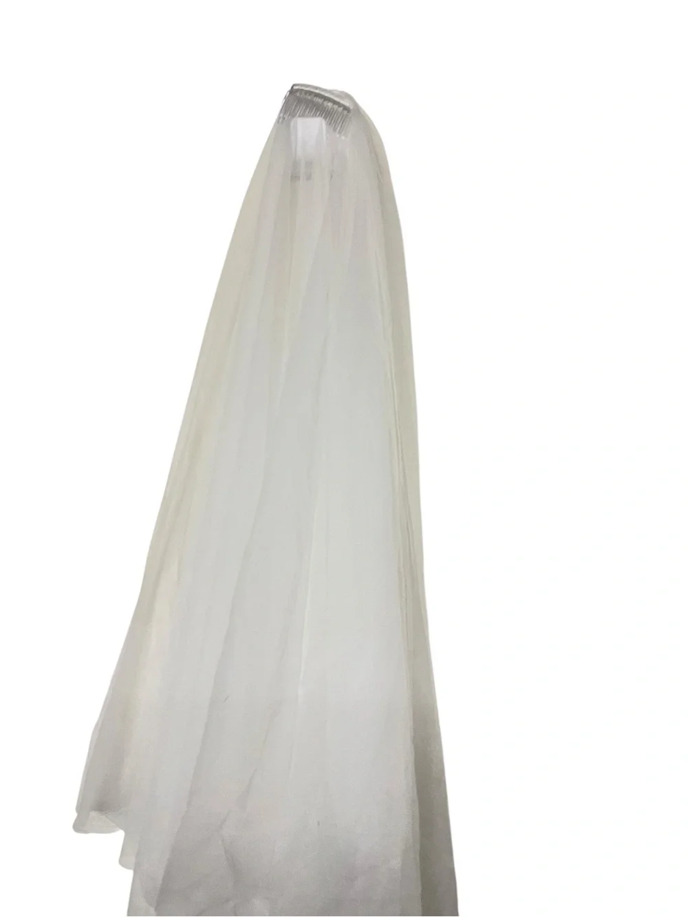 New Lulus Classic Sheer White Bridal Tulle Veil Hair Clip